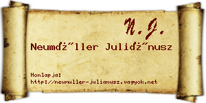 Neumüller Juliánusz névjegykártya